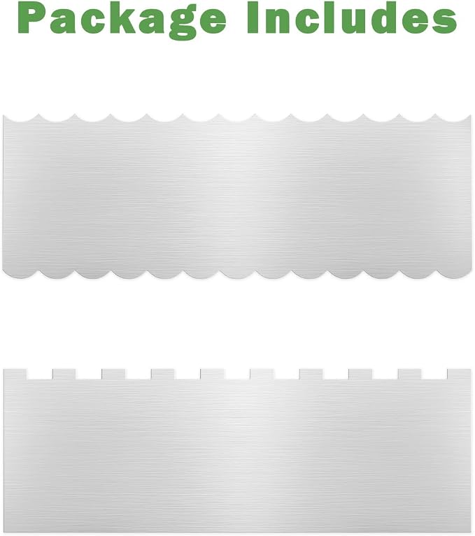 2PCS Stainless Steel Cake Scraper Set, Metal Cake Scraper with Dual Edge Designs, Cake Smoother for Icing & Cake Frosting Smoother, Icing Smoother Baking Tools for Cake Decorating