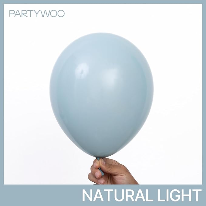 PartyWoo Dusty Blue Balloons 127 pcs Different Sizes of 36 18 12 10 5 Inch Boho Light Blue Aqua Balloon Arch Kit Garland for Graduation Wedding Baby Shower Birthday Party Decorations Blue-F28