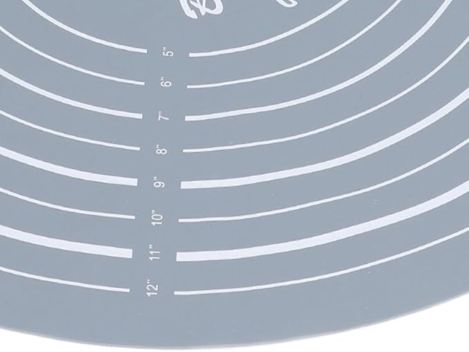 Measurement Markings and Non-Stick Mat – 13.19 Inch Dough Mat with Grid Guide for Baking, Pastry, Cookie Dough, Easy Clean Kitchen Accessory(Grey)