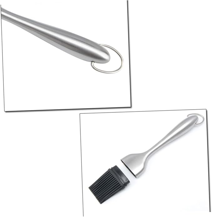 SUPVOX Heat Resistant Silicone Basting Brush with Stainless Steel Handle for Bbq Grilling Baking and Pastry for Meats Cakes Sauces and Marinades