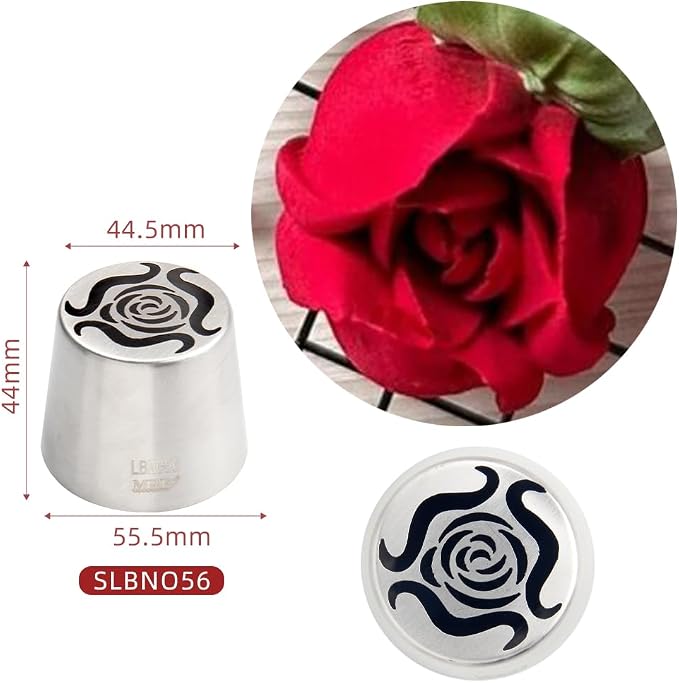 1 Piece Stainless Steel XXL Rosebuds Pattern Russian Icing Tips,Russian Flower Piping Nozzles,Baking Forsting Tools,Cake Decorating Flower Piping Tips
