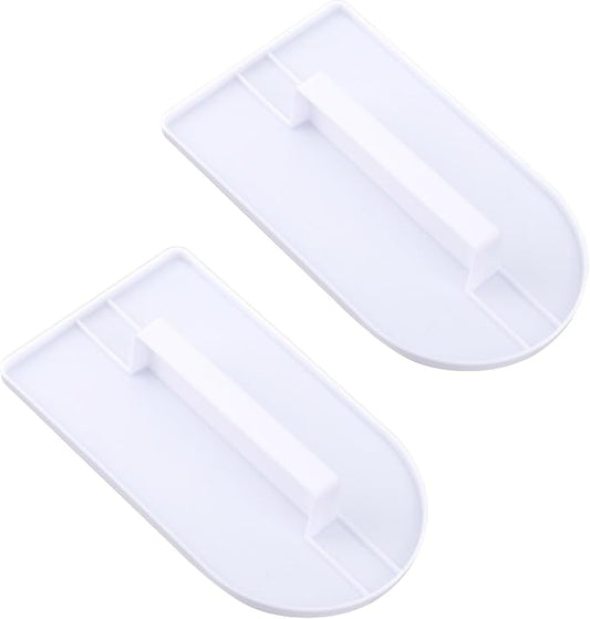 2pcs Fondant Smoother Tool, Professional Cake Scraper Smoother Plastic Icing Smoothing Paddle for Cake Decorating Sculpting Baking & Sugar Craft (White)