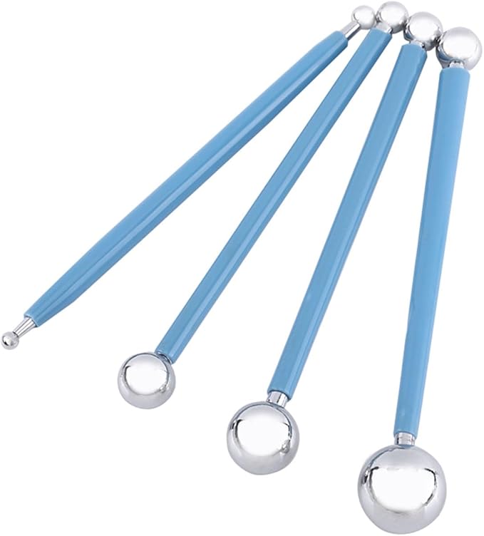 Stainless Steel Ball Sculpting Tool Set Modeling Metal Fondant Kit for Cake Decorating