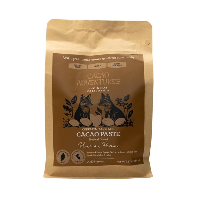 Cacao Adventures Ceremonial Cacao Coins, Tropical Desert Peru, 1 lb