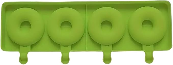 Doughnuts Shape Cream 4 Cavity Silicone Popsicles Cubes Tray Popsicles Maker Baking Cake Candy MOL