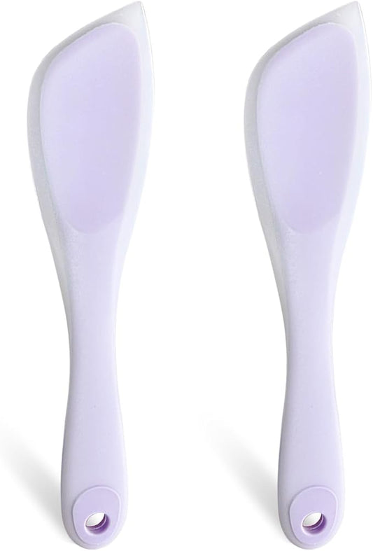 Spatulas Silicone Heat Resistant, Cooking Spatula for Nonstick Cookware, Cake Cream Batter Baking Scrapers for Stirring, Mixing, Scraping and Spreading, Egg, Cake and Burger (Purple, 2)