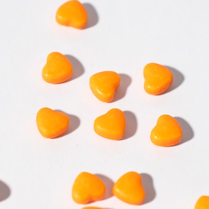 NIPEOR Orange Heart Sprinkles for Cake Cupcake Decorations,Edible Pearl Sprinkles 4.6oz/130g Edible Sprinkle Topping Sprinkles, Heart Sprinkles for Cake Decorating,Cupcake Sprinkles,Orange Sugar Candy Sprinkles (Orange Small Heart)