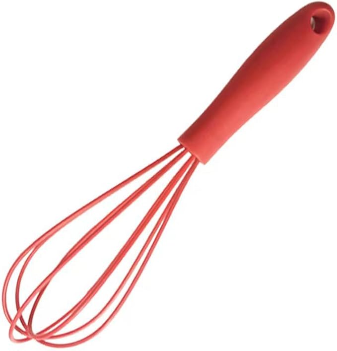 Silicone Eggs Beater Handheld Whisk Cream Foam Maker n Slip Eggs Blender Silicone Eggs Whiskers Portable Red