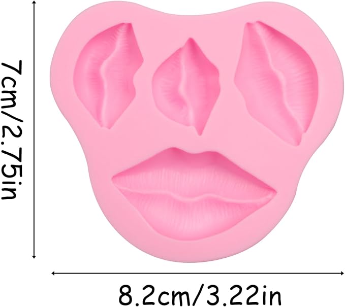 3D Lips Cake Topper Silicone Mold, Lip Chocolate Fondant Mold for Cake Decoration Candy Cupcake Topper Cake Polymer Clay Crafts Epoxy Resin