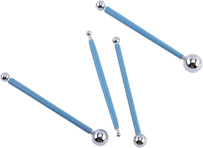 Stainless Steel Ball Sculpting Tool Set Modeling Metal Fondant Kit for Cake Decorating