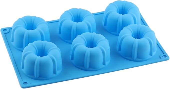 6Cavity Mini Fluted Tube Cake Pan Mold Heritage Fluted Tube Silicone Chocolate Molds For Chocolate