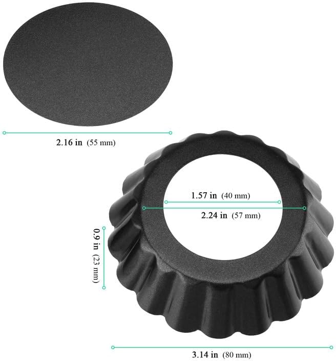 18 PCS 3 Inch Egg Tart Pan with Removable Bottom, Black Mini Tart Tins for Baking Cooking