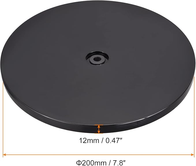 MECCANIXITY 8inch Rotating Swivel Stand with Steel Ball Bearings Lazy Susan Base Turntable for Kitchen Corner Cabinets, Black
