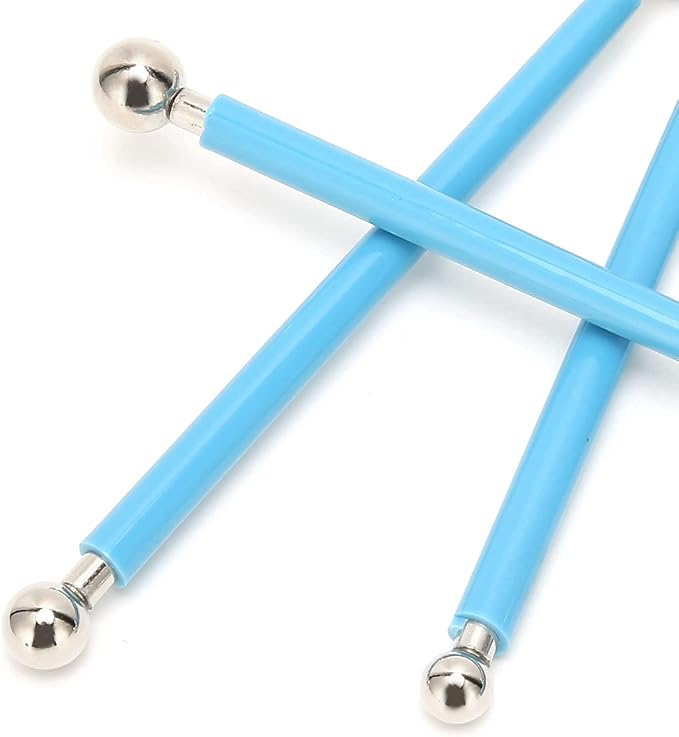 4Pcs Cake Metal Ball Dotting Sculpting Modeling Tool Set premium Stainless Steel 304 Baking Decorating Kit for Fondant Cake Clay Art DIY Projects Blue