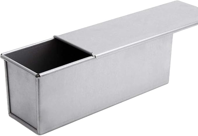 Bakeware Aluminized Steel Pullman Loaf Pan with Cover, 13 x 4 inch, Nonstick & Quick Release Coating(Sliver or Black)