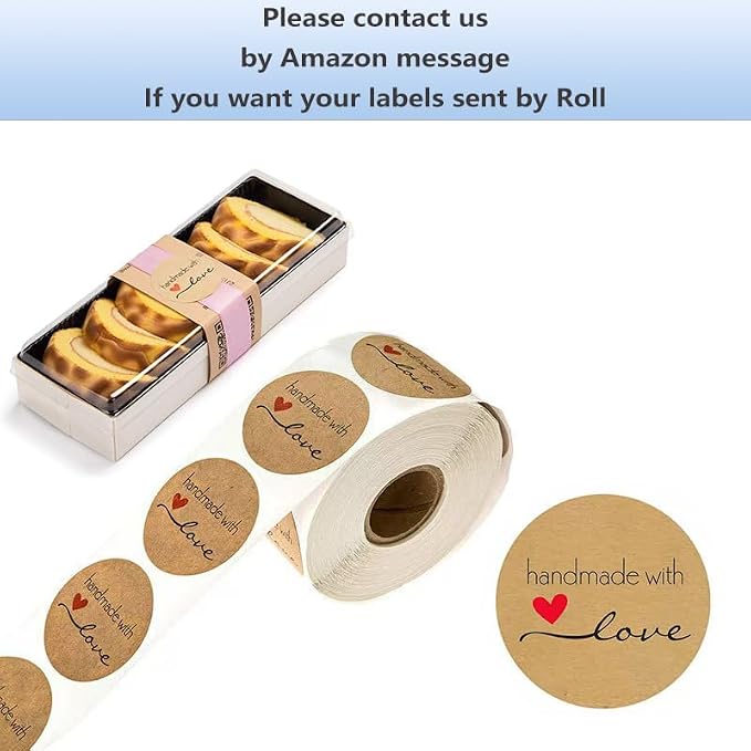 400 Pack Custom Handmade/Homemade/Baked with Love Label Stickers|Personalize Business Logo Labels|1.5/2inch Round Personalized Labels in Various Designs for Crafts,Baking, Gifts and Small Business