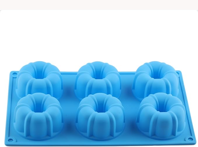 6Cavity Mini Fluted Tube Cake Pan Mold Heritage Fluted Tube Silicone Chocolate Molds For Chocolate