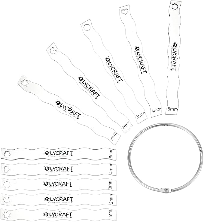 OLYCRAFT 10Pcs 5 Size Wave Clay Depth Guides 1/2/3/4/5mm Acrylic Polymer Clay Depth Guide Set Clays Rolling Tool Adjustable Clays Rolling Pin Guide with Protective Film for Polymer Earrings DIY Making