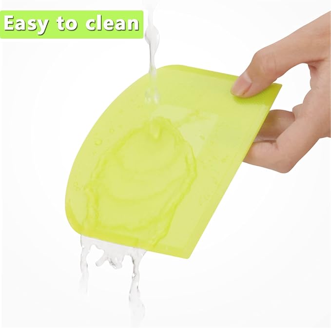 3 PCS Plastic Dough Scraper Bench Scraper, 4.7x3.7" Flexible Bowl Scraper, Food-Grade Dough Cutter, Non-Slip Food Scrappers for Bread, Cake, Cream, Fondant
