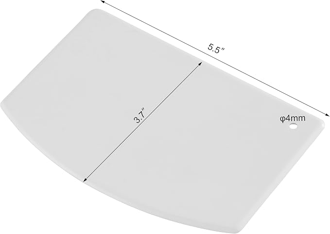 New Star Foodservice Plastic Bowl and Dough Scraper, 3.75 x 5.75 Inch White Polyethylene Bench Scraper, Bakery Grade Dough Cutter, Bowl Scraper, Pastry Prep Tool