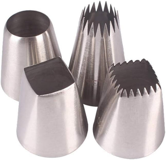 Russian Piping Tips, Frosting Tips Icing Nozzles Cake Decorating Kit DIY Cupcake Decorated Tool Set 4pcs F02 F06 R22L 9FT