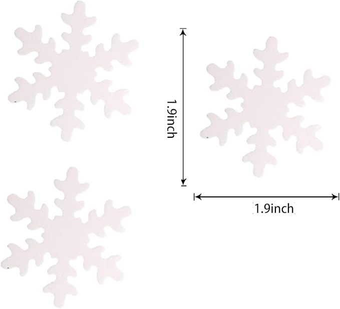 YOcity 50PCS Edible Snowflakes Cake Cupcake Toppers White Snowflake Cupcakes Decorting for Christmas Winter Frozen Theme Birthday Party Supplies (White)