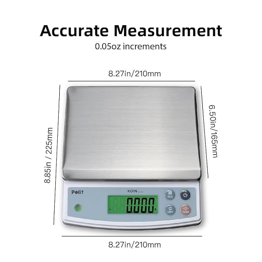 Polit KOIN Digital Food Scale 40lb – High-Capacity Rechargeable Kitchen & Packing Scale with Stainless Tray, 1g Precision and 3-Color Indicator for Baking, Meal Prep and Vendors