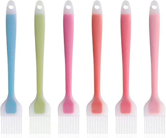 6Pcs Silicone Basting Brushes Heat Resistant BPA Free Pastry Grill Barbecue Brush Set Kitchen Cooking Tools Dishwasher Safe