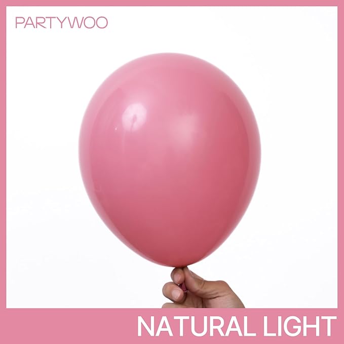 PartyWoo Mauve Balloons 100pcs Different Sizes of 18 12 10 5 Inch Dusty Pink Rose Blush Boho Netural Balloon Arch Kit Garland for Baby Shower Wedding Engagement Birthday Party Decorations Pink-F02