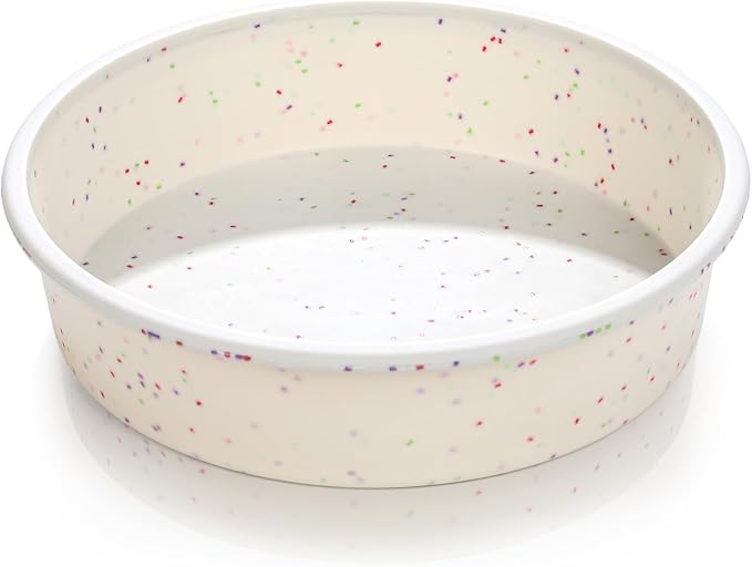 Vinino 8 Inch Silicone Round Cake Pan with Metal Reinforced Frame, Nonstick Silicone Springform Pan for Baking Suitable for Making Layers, Cheese & Chocolate Cakes