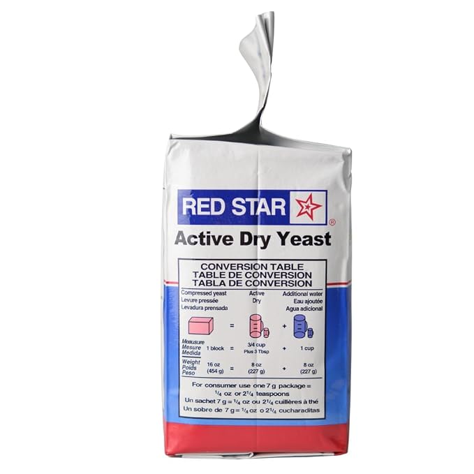 Red Star Active Dry Yeast, 16 oz (1 Pound) | 20 Pack Bulk Case | Vacuum Sealed Traditional Baker's Yeast for Bread Making, Pizza Crusts, & Commercial Kitchens | Non-GMO, Gluten-Free and Vegan