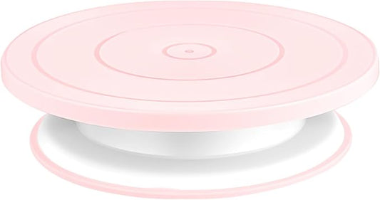 Cake Decorating Turntable 11 Inch Cake Turntable Anti-slip Rotating Cake Stand for Decorating(1pcs Pink)