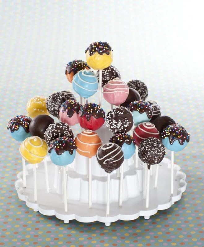 Nordic Ware Tiered Cake Pop Display Stand, White, Holds 37 Pieces (Pack of 3)