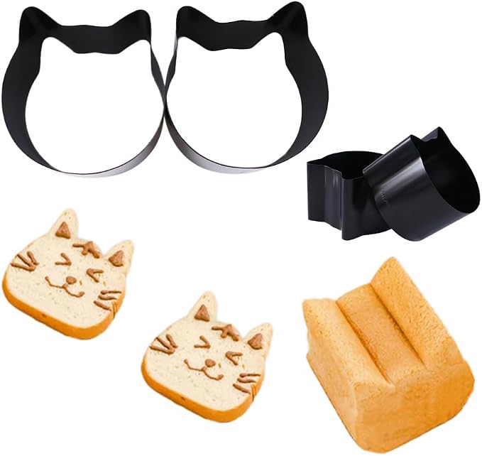 Vctitil Cat Shape Bread Mold Cake Pan Baking Tool DIY Aluminized Steel Kitchen Non-Stick Toast Box for Kitchen Non-Stick Toast Box(small)