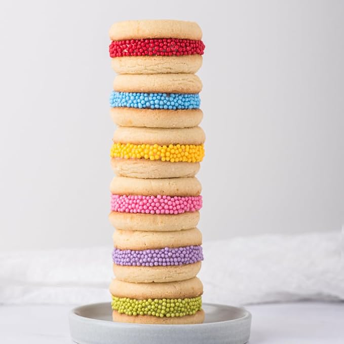 Sweets Indeed Dye Free Rainbow Nonpareils 6 Cell Set – Decorative Sprinkles for Baking & Decorating Cupcakes, Cookies, Cakes & Desserts – 2.75 ounces