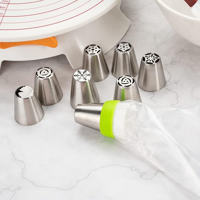 Restaurantware Pastry Tek Russian Piping Tip 1 Rose Cake Decor Piping Tip - #1 Corrosion-Resistant Stainless Steel Decorating Tip For Frosting Dishwasher-Safe Decorate Cupcakes Cakes or Cookies