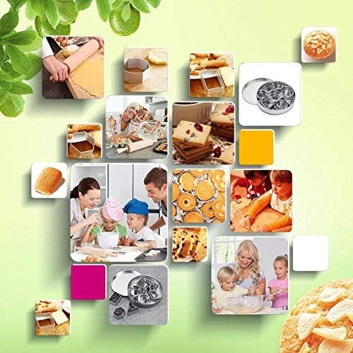 ofone Small Cookie Cutters Geometric Shapes Set, 24 Mini Fondant Cutter - Square Triangle Oval Rectangle Hexagon Octagon Circle Diamond, Tiny Stainless Steel Biscuit Molds for Baking Dough Pastry