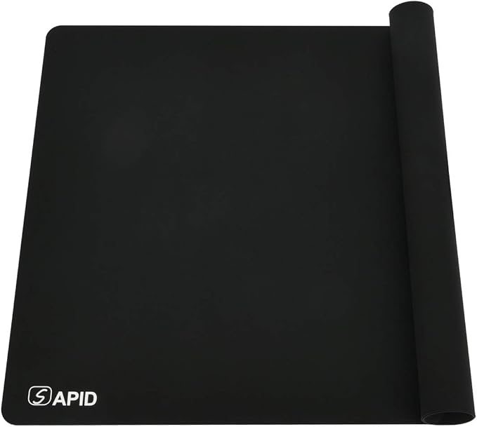 Sapid Extra Large Silicone Sheet for Crafts, Thick Silicone Jewelry Casting Mats, Nonstick Nonslip Silicon Mat for Epoxy Resin, Art Painting, Heat- Resistance Counter Mat (15.7"×23.6", Black)