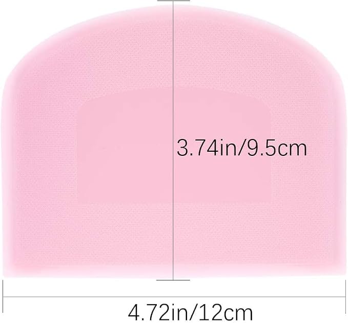 LUTER 2 Pieces 12 x 9.5 cm Pastry Horn – Plastic Dough Scraper for Kitchen, Pastry, Pancakes (Pink, White)