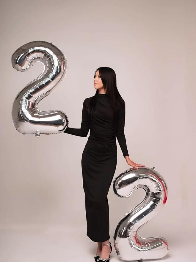 Number 20 Balloon Silver 40 Inch, Large Happy 20th Birthday Decorations for Women, Foil Balloon Number for Wedding Marriage Proposa Big Events Family Reunions Party Supplies
