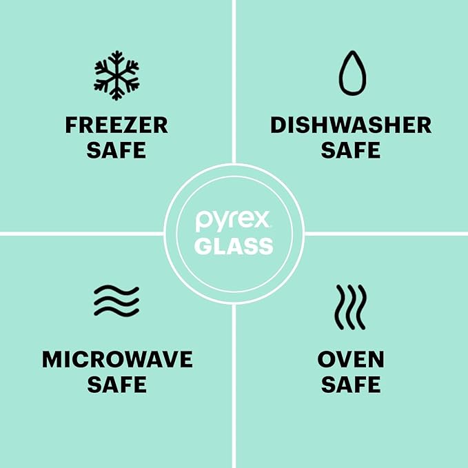 Pyrex Sculpted (3-Pack) Glass Mixing Bowls Set With Plastic Lids For Prepping, Baking and Cooking, Preheated Oven, Dishwasher, Freezer, and Microwave Safe