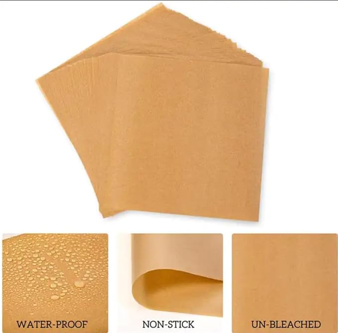 Comfylife 300Pcs 6x6in Patty Paper - No Curl, No Tear, No Burn Baking Paper (6 x 6 inch) – Precut Parchment Paper For Baking or Lining – No Chemical Unbleached Parchment Paper – Cookie Paper