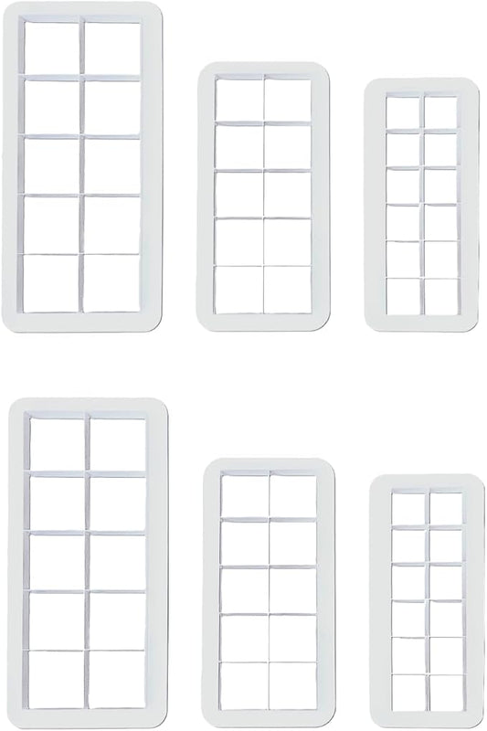 6Pcs White Square Cookie Cutter Set, Geometric Multicutter Square Cake Fondant Cutter, Cookie Cutter Biscuit Cutters Cake Decorating,Baking Tools and Accessories(3 Size）