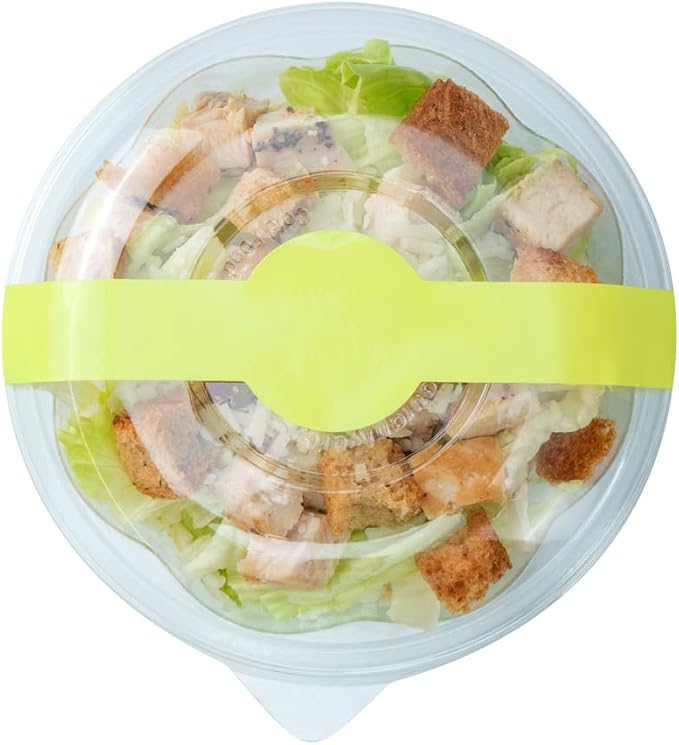 Restaurantware RW Base 12 x 1.5 Inch Packaging Bands 100 Self-Adhering Belly Bands - Disposable Strong Green Paper Label Stickers For Packaging Supplies Keeps Take Out Containers Sealed