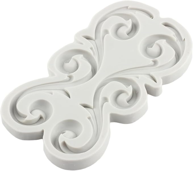 Baroque Scroll Relief Lace Silicone Cake Decorating Molds Curlicues Chocolate Molds Filigree Mold 3D Sculpted For Cake Toppers Gum Paste Polymer Clay