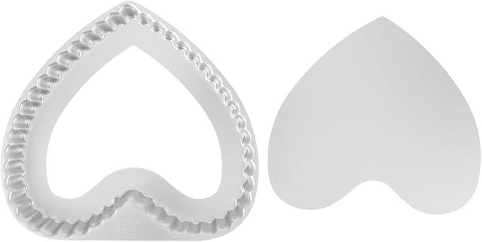 Zerodeko 8.18 Inch Heart Shaped Cake Pan Nonstick Baking Mold with Removable Bottom for Cheesecakes Pies Tarts and Diy Pizza
