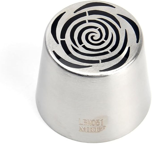 1 Piece Stainless Steel Extra Large Swirl Flower Icing Tips,Pastry Frosting Russian Piping Nozzles for Marshmallow Bouquet, Cake Decorating Piping Tips,Flower Frosting Nozzles for Decorating
