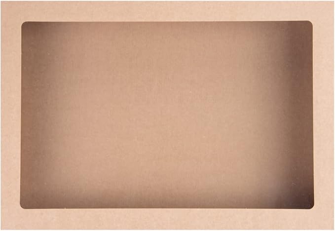 Restaurantware Cater Tek 17.9 x 12.3 x 3.2 Inch Catering Boxes 100 Insert Tab Lock Baked Goods Boxes - Window Lids Easy Assembly Kraft Paper Window Pastry Boxes For Charcuterie Or Cupcakes