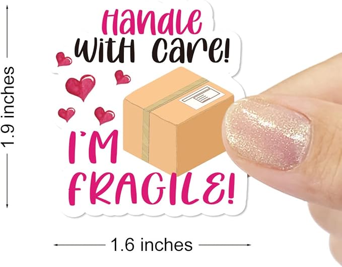 Funny Fragile Stickers,Handle with Care Stickers for Small Business Package Packing 500 Labels Per Roll