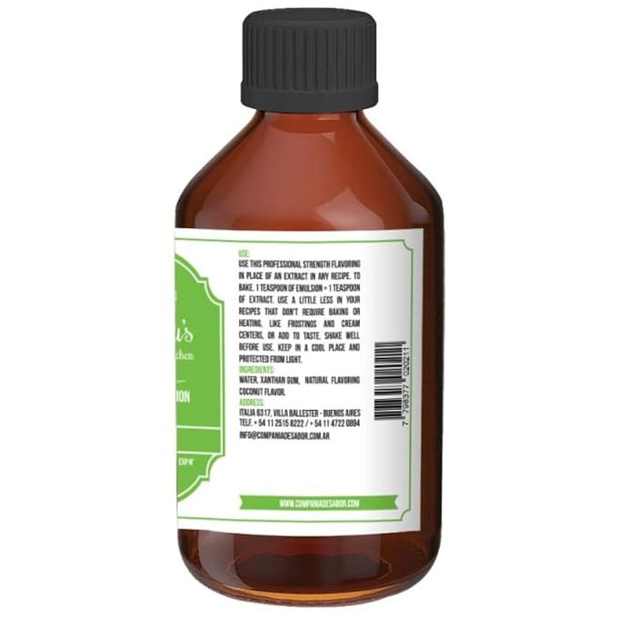 Gusteau's - Coconut Flavor Bakery Emulsion, 4 fl oz (100ml) Alcohol Free, Sugar Free, Kosher (Coconut)
